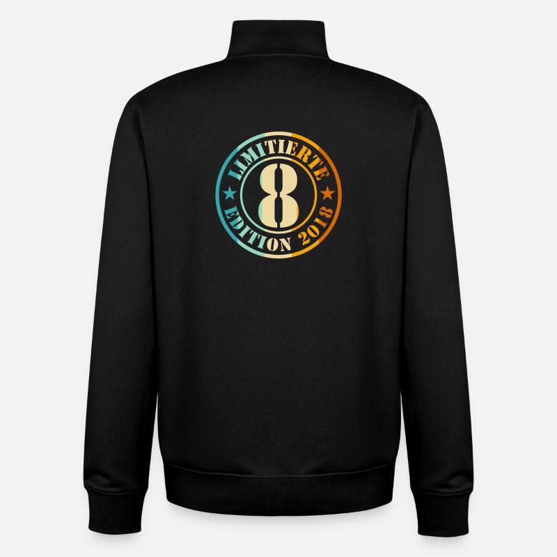 8e anniversaire, jeunes filles - Sweat zippé unisexe en coton bio Stanley/Stella - noir
