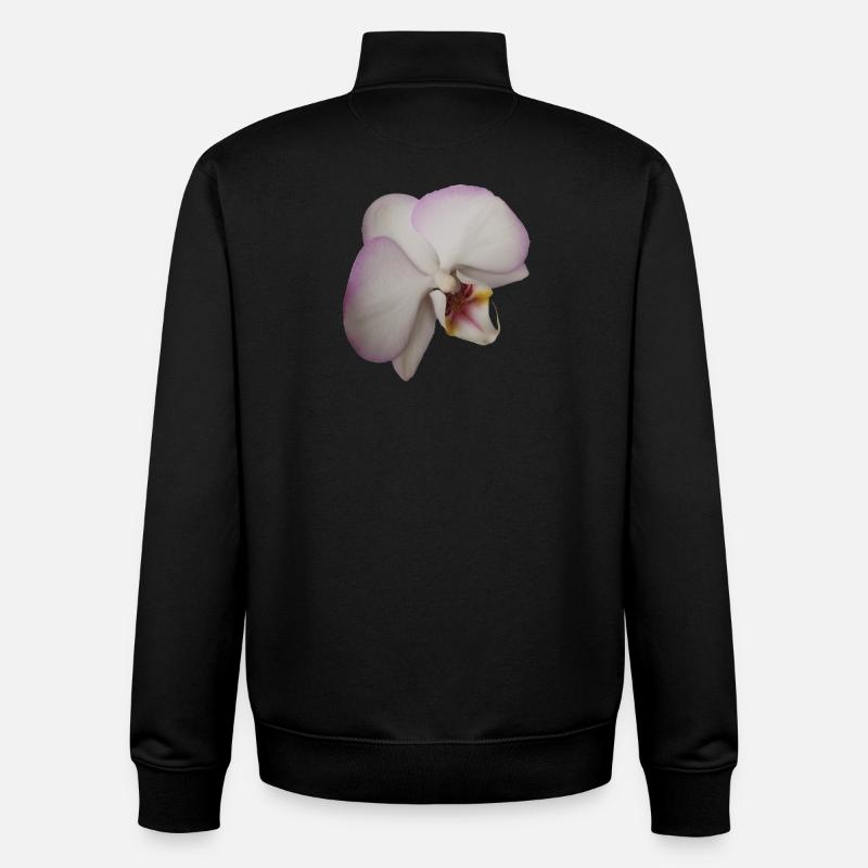 Elegant_Pale_Lavender_Phalaenopsis_Moth_Orchid - Sweat zippé unisexe en coton bio Stanley/Stella - noir
