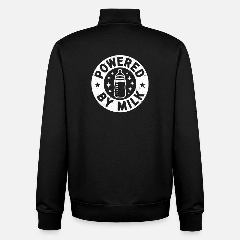 powered by milk - Unisex Organic Zip Sweatshirt by Stanley/Stella - black
