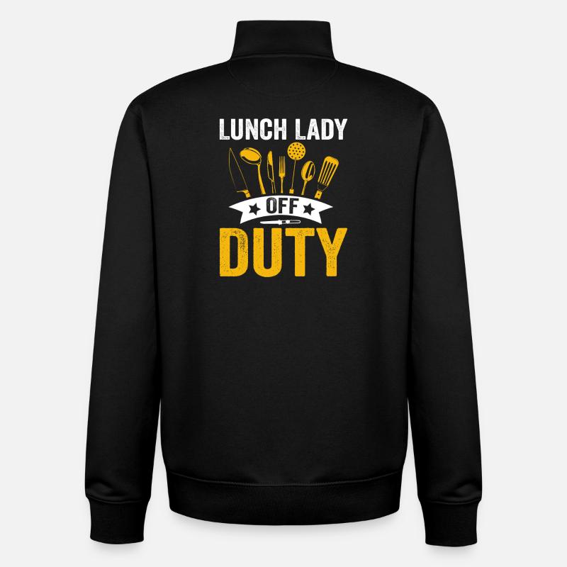 Lunch Lady Duty Kitchen Heroine - Unisex Organic Zip Sweatshirt by Stanley/Stella - black