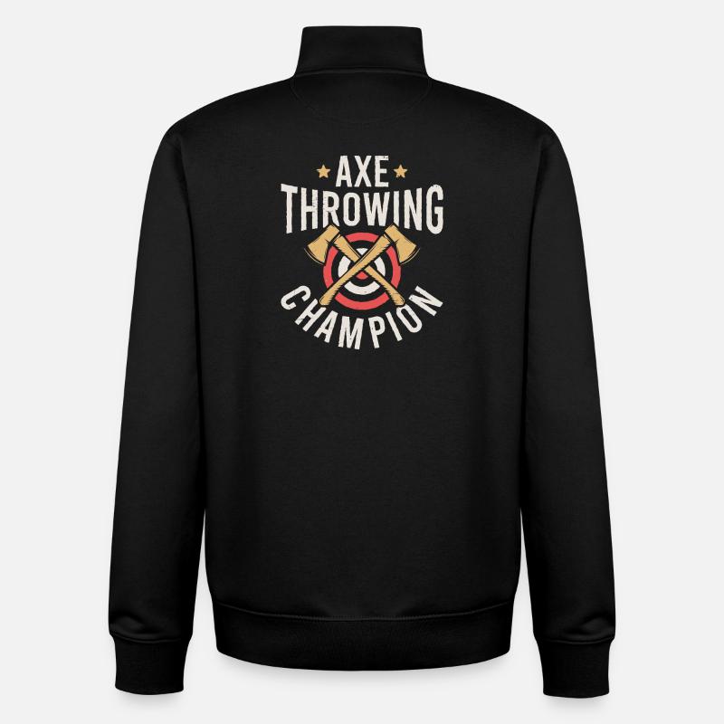 Axe Throwing Champion - Unisex Organic Zip Sweatshirt by Stanley/Stella - black