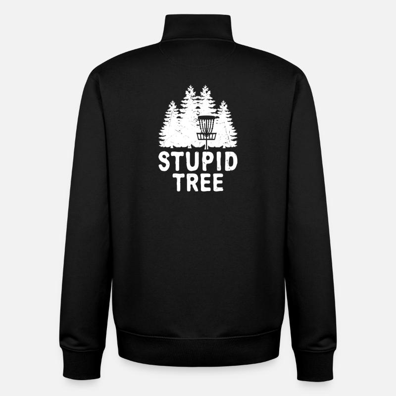 Stupid Tree Disc Golf Tee - Unisex Organic Zip Sweatshirt by Stanley/Stella - black