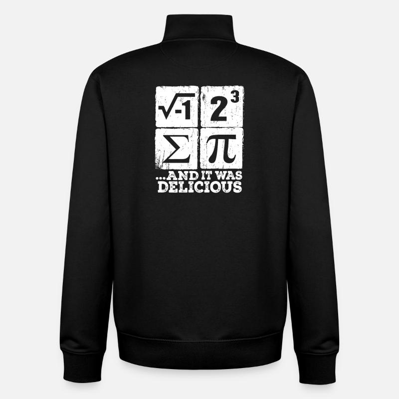 Pi, i et Sigma : Maths délicieuses - Sweat zippé unisexe en coton bio Stanley/Stella - noir