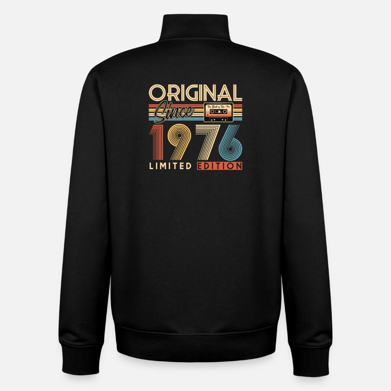 50e anniversaire, 50 ans - Sweat zippé unisexe en coton bio Stanley/Stella - noir