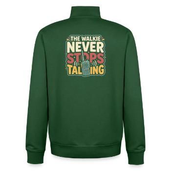 Responsable de la garderie, responsable de la maternelle - Sweat zippé unisexe en coton bio Stanley/Stella - vert bouteille - Dos - AI Model Male 185 dark (185cm)