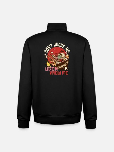 udon don't judge me - Unisex Organic Zip Sweatshirt by Stanley/Stella - black