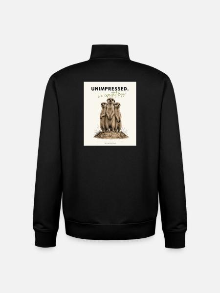 Unimpressed Funny Meerkat - Unisex Organic Zip Sweatshirt von Stanley/Stella - Schwarz