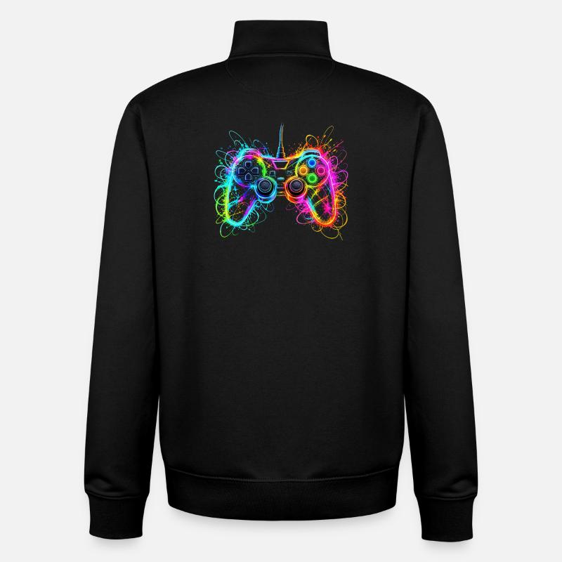 Joueur de manette de jeu - Sweat zippé unisexe en coton bio Stanley/Stella - noir