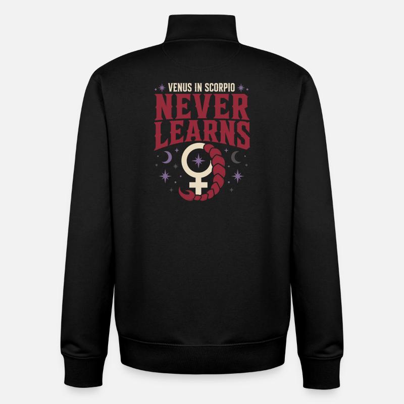 Signe de Vénus Astrologie de Vénus - Sweat zippé unisexe en coton bio Stanley/Stella - noir