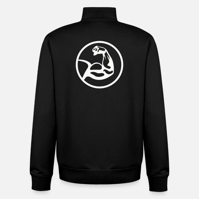 Biceps Black White - Unisex Organic Zip Sweatshirt by Stanley/Stella - black