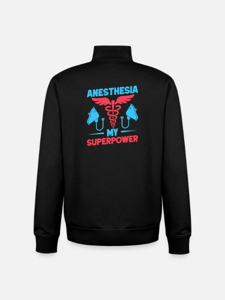 Anesthesiologist My Superpower Anesthesia - Unisex Organic Zip Sweatshirt by Stanley/Stella - black