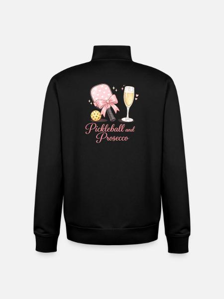 Pickleball and Prosecco flair - Unisex Organic Zip Sweatshirt by Stanley/Stella - black