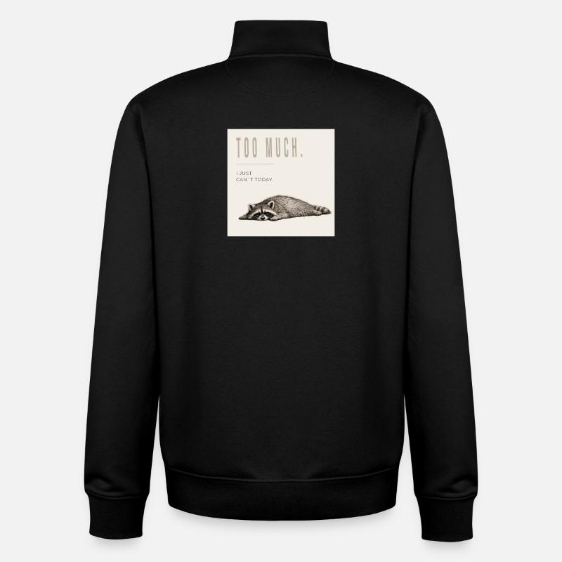 Too Much Funny Raccoon - Unisex Organic Zip Sweatshirt von Stanley/Stella - Schwarz