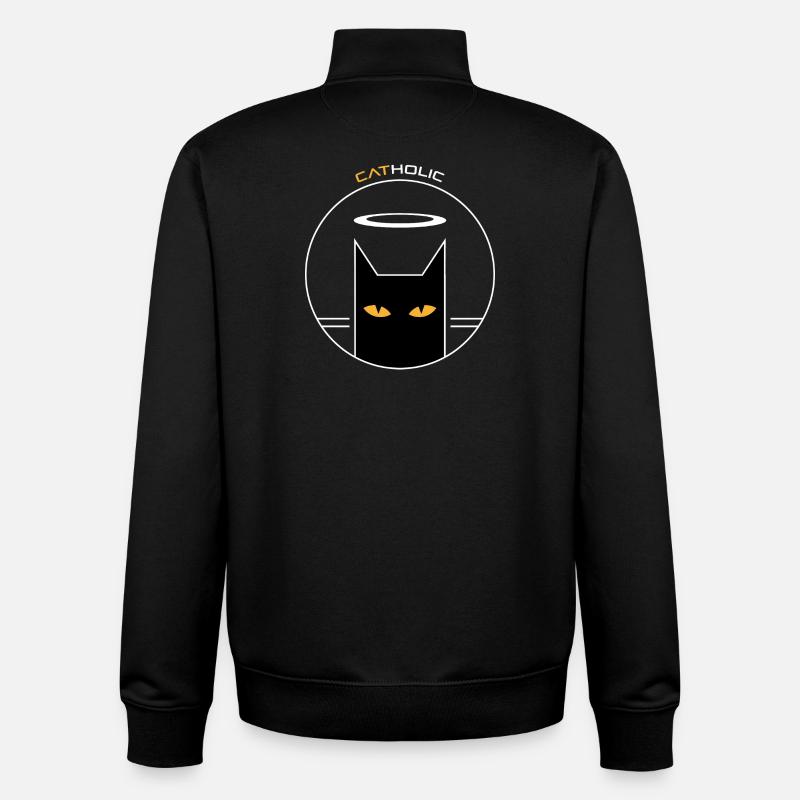 Chat - Sweat zippé unisexe en coton bio Stanley/Stella - noir