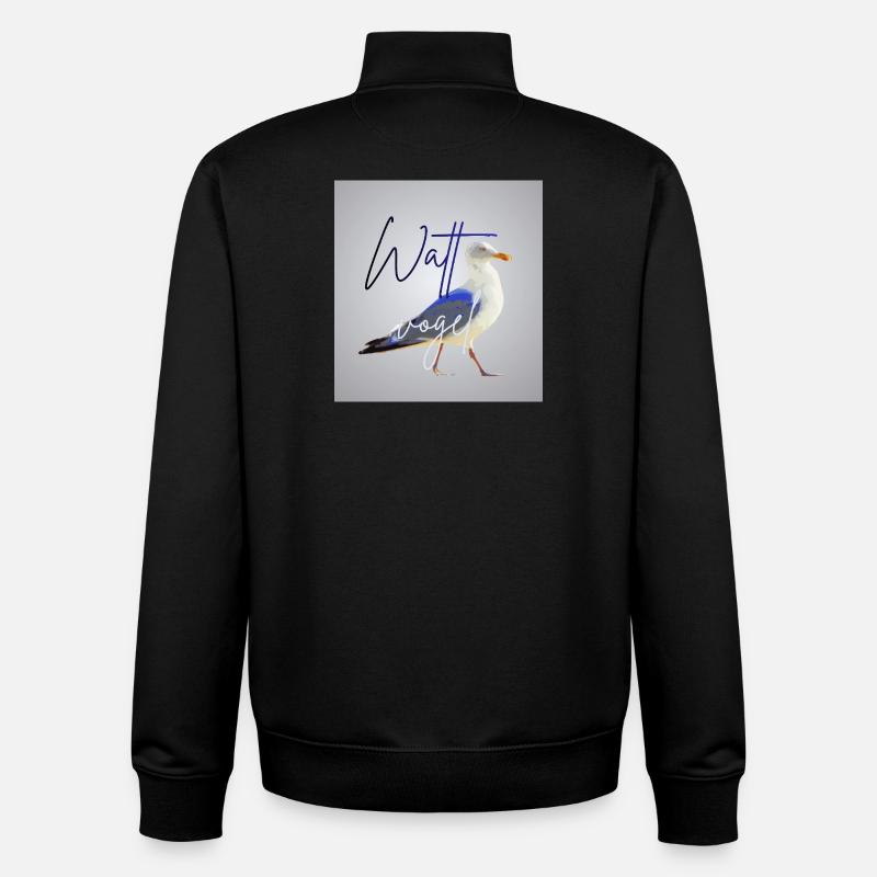 Wattvogel_3 - Sweat zippé unisexe en coton bio Stanley/Stella - noir