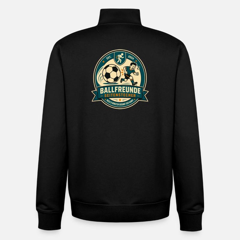 Ballfreunde Seitenstecher - Unisex Organic Zip Sweatshirt von Stanley/Stella - Schwarz