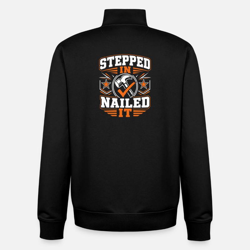Stepdad Handyman Funny Gift - Unisex Organic Zip Sweatshirt by Stanley/Stella - black