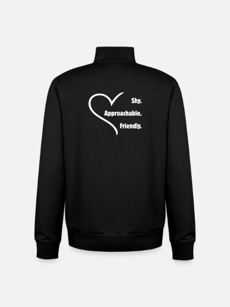 Flirting Introverts Shy Friendly Approachable - Unisex Organic Zip Sweatshirt by Stanley/Stella - black