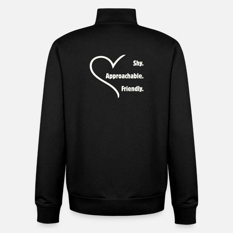 Flirteurs introvertis timides amicaux accessibles - Sweat zippé unisexe en coton bio Stanley/Stella - noir