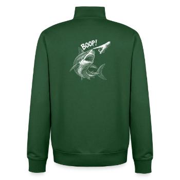 Boop Shark Drôle de biologie marine océanique - Sweat zippé unisexe en coton bio Stanley/Stella - vert bouteille - Dos - AI Model Male 185 dark (185cm)