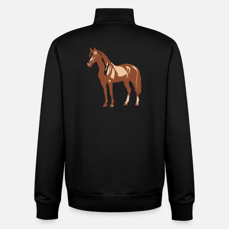 Conception de chevaux - Sweat zippé unisexe en coton bio Stanley/Stella - noir