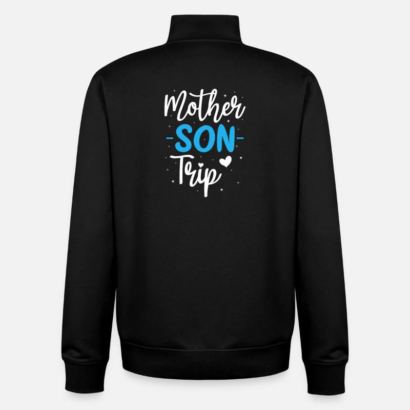 Voyage mère-fils - Sweat zippé unisexe en coton bio Stanley/Stella - noir