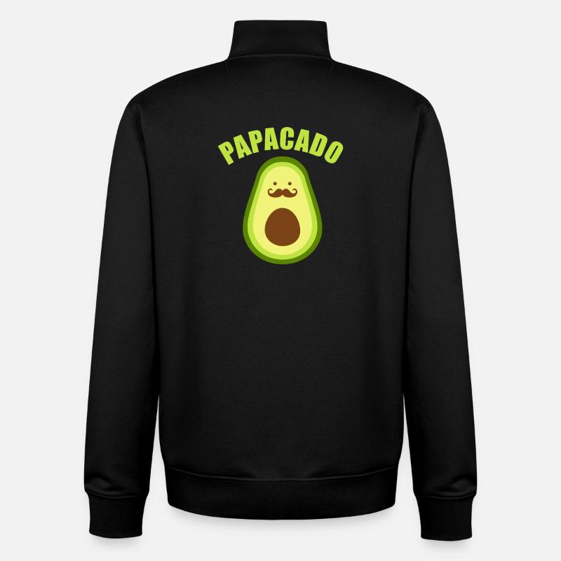Avocado-Papagado-Schnurrbart - Unisex Organic Zip Sweatshirt von Stanley/Stella - Schwarz