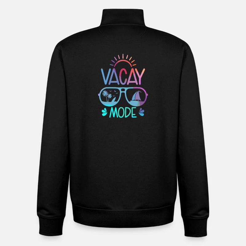 Vacay Mode Sunglasses Beach Vibe - Unisex Organic Zip Sweatshirt by Stanley/Stella - black