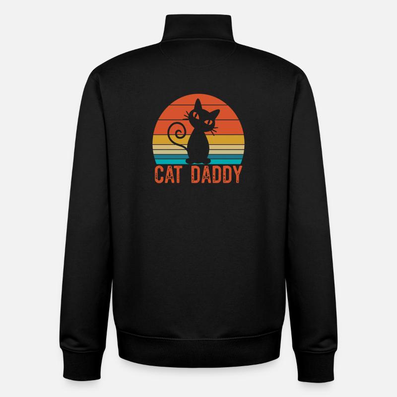 Cat Daddy Shirt - Unisex Organic Zip Sweatshirt by Stanley/Stella - black