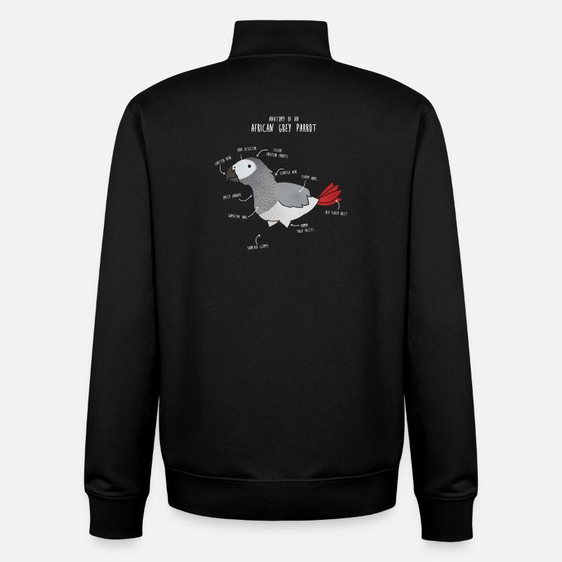 Anatomie du python royal - Sweat zippé unisexe en coton bio Stanley/Stella - noir