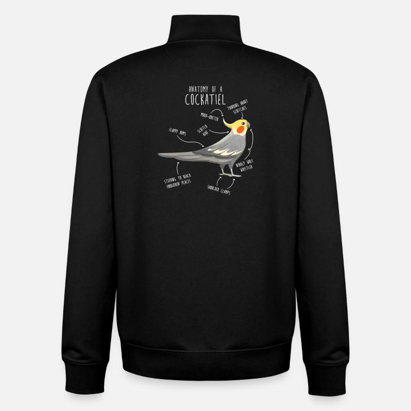 Nymphensittich-Anatomie - Unisex Organic Zip Sweatshirt von Stanley/Stella - Schwarz