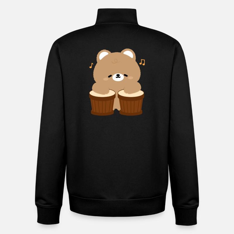 Battements d’ours à la batterie - Sweat zippé unisexe en coton bio Stanley/Stella - noir