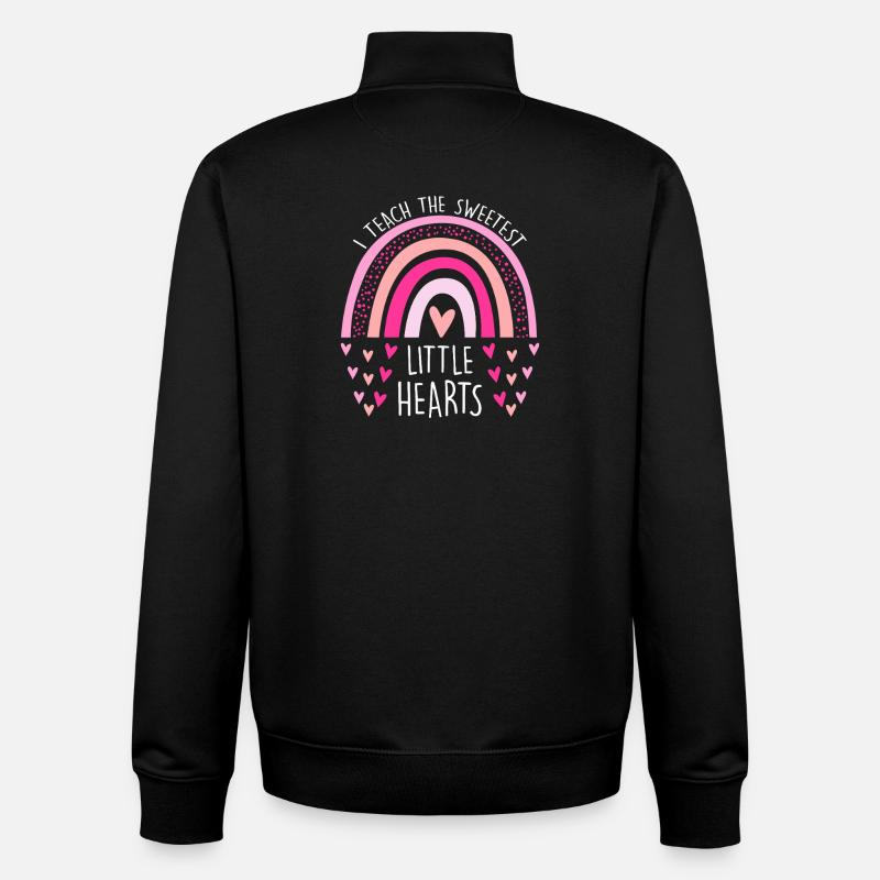Little Hearts Regenbogen-Arc - Unisex Organic Zip Sweatshirt von Stanley/Stella - Schwarz