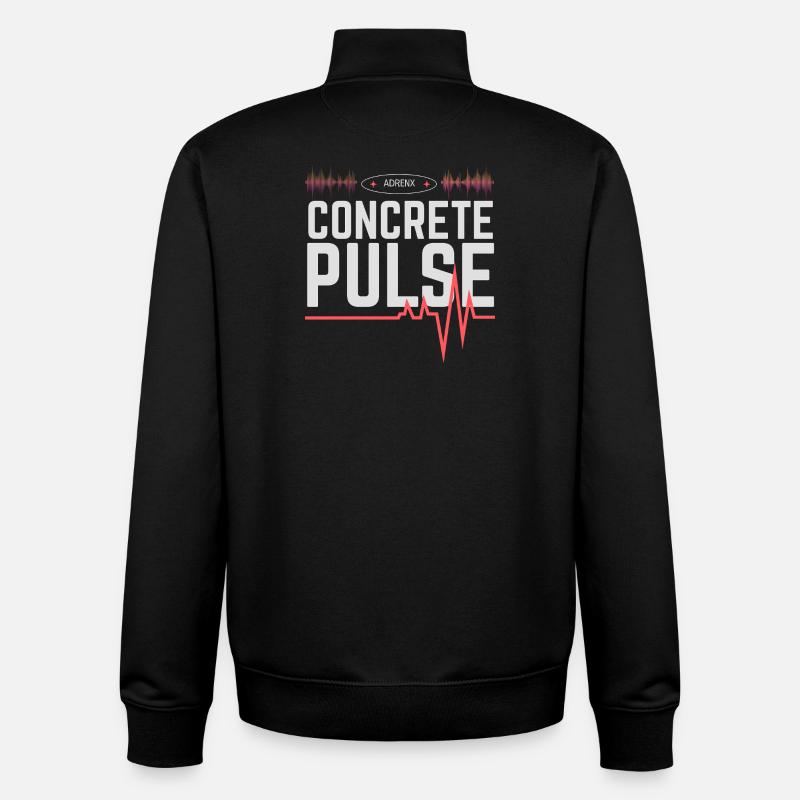 Pouls en Béton Urbain - Sweat zippé unisexe en coton bio Stanley/Stella - noir