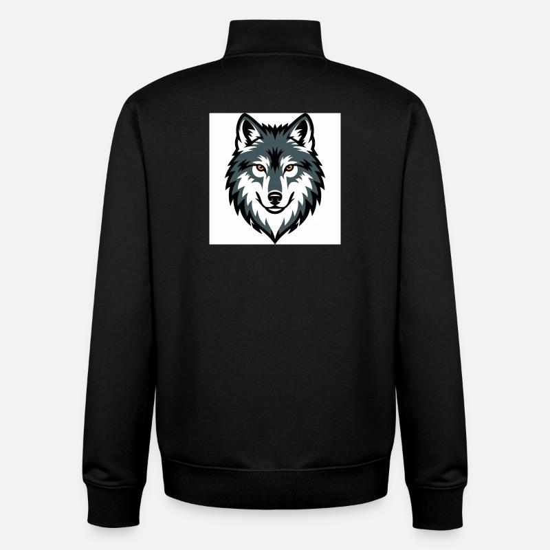 Wolf Graphic Emblem - Unisex Organic Zip Sweatshirt by Stanley/Stella - black