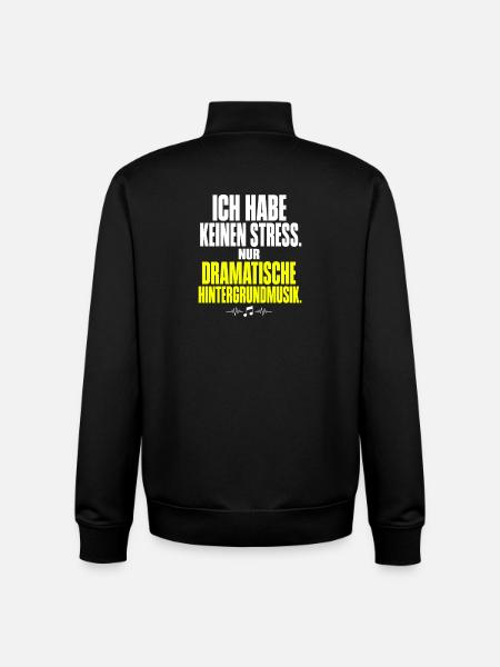 Dramatische Hintergrundmusik Meme - Unisex Organic Zip Sweatshirt von Stanley/Stella - Schwarz