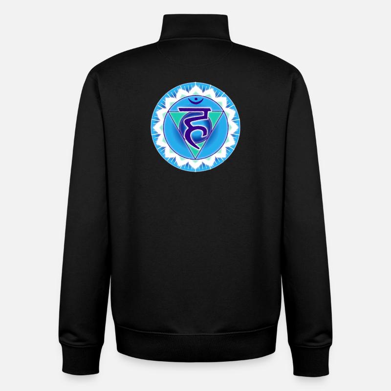 Throat Chakra Vishuddha - Unisex Organic Zip Sweatshirt by Stanley/Stella - black