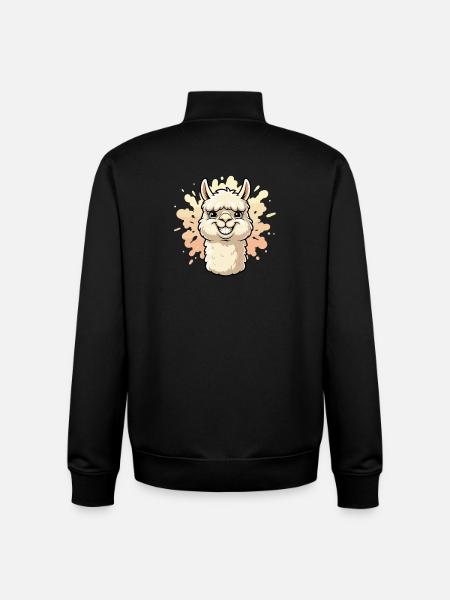 Alpaca Smile Paint Splash - Unisex Organic Zip Sweatshirt by Stanley/Stella - black