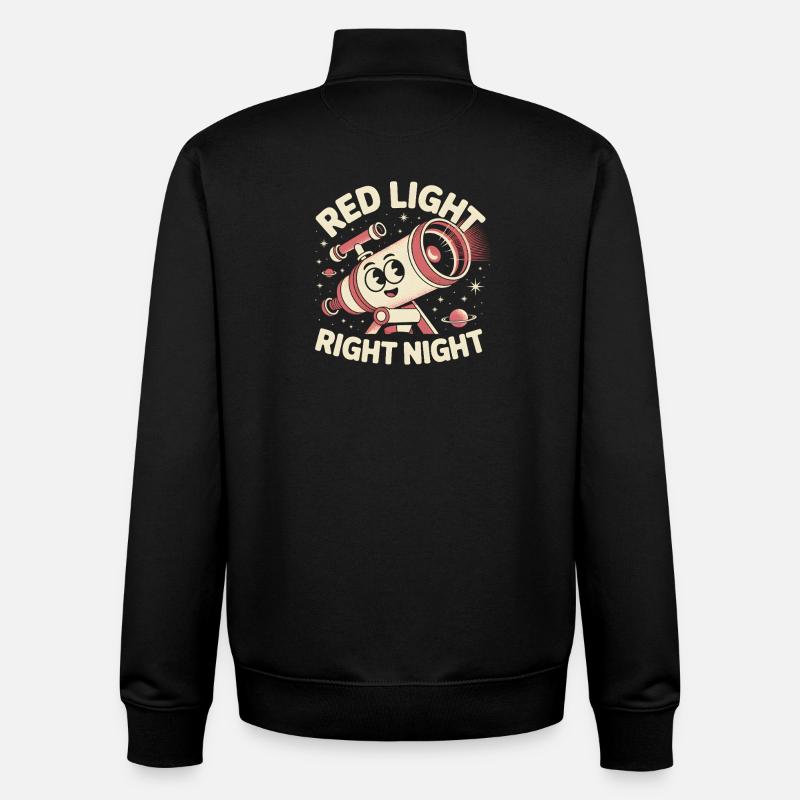 Feu rouge Nuit claire | Astronomie - Sweat zippé unisexe en coton bio Stanley/Stella - noir