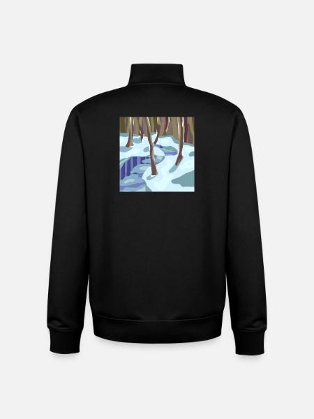 Winter Forest in Cold Shades - Unisex Organic Zip Sweatshirt by Stanley/Stella - black