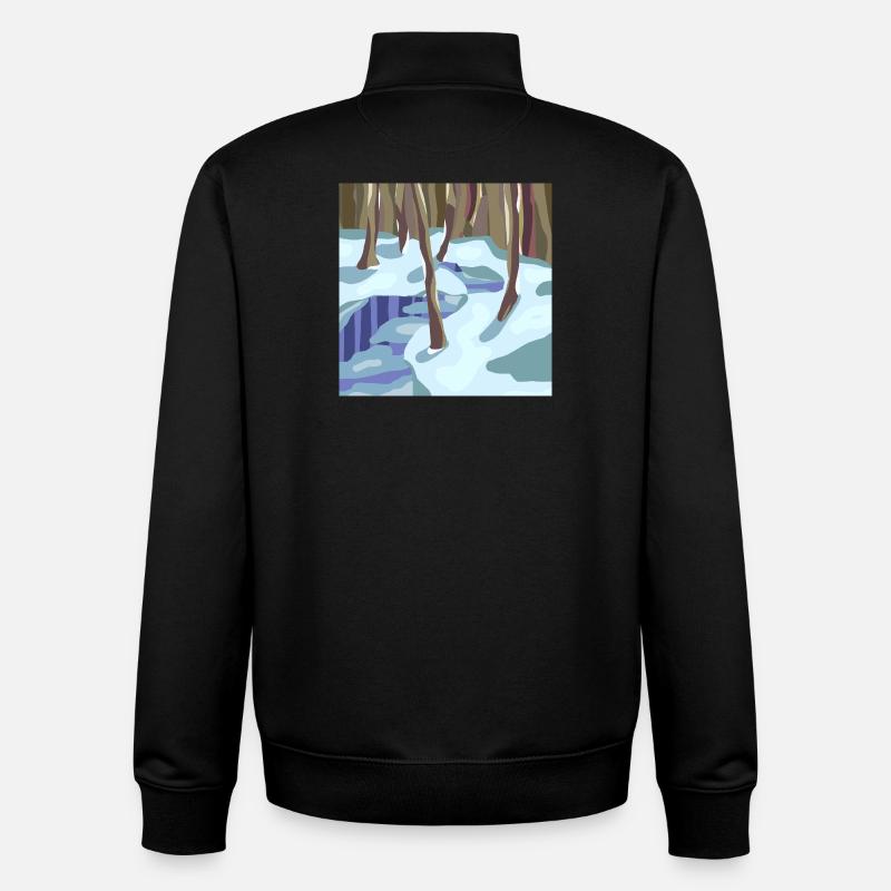 Winterwald in kalten Schatten - Unisex Organic Zip Sweatshirt von Stanley/Stella - Schwarz