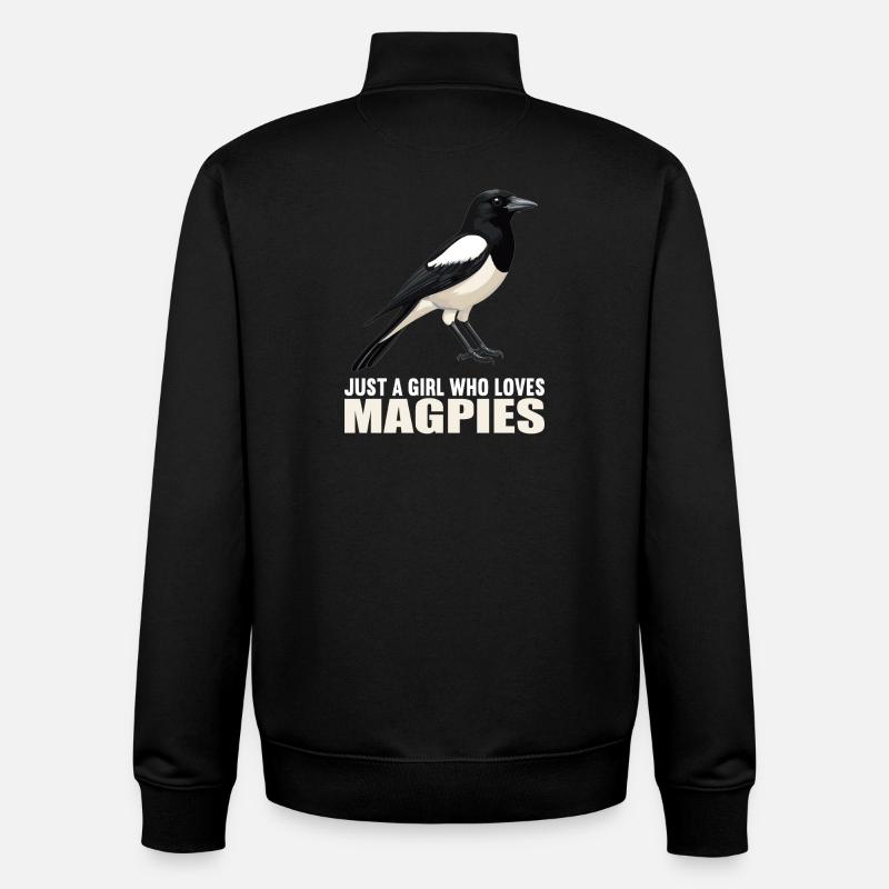 Magpies Magpie - Unisex Organic Zip Sweatshirt by Stanley/Stella - black