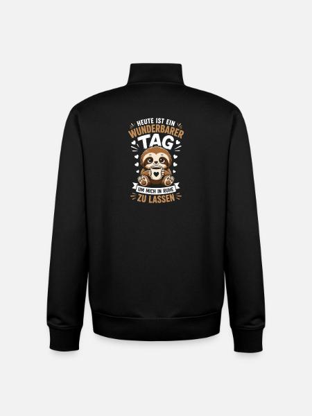 Wonderful day enjoying peace and quiet - Unisex Organic Zip Sweatshirt by Stanley/Stella - black