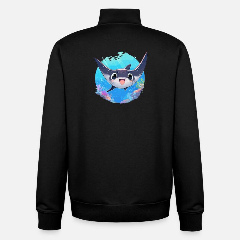Rochen Mantarochen - Unisex Organic Zip Sweatshirt von Stanley/Stella - Schwarz