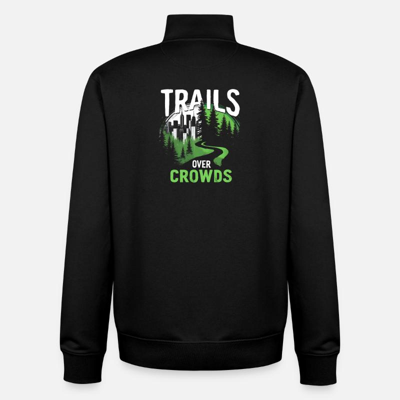 Trails Over Crowds Langsames Wandern - Unisex Organic Zip Sweatshirt von Stanley/Stella - Schwarz