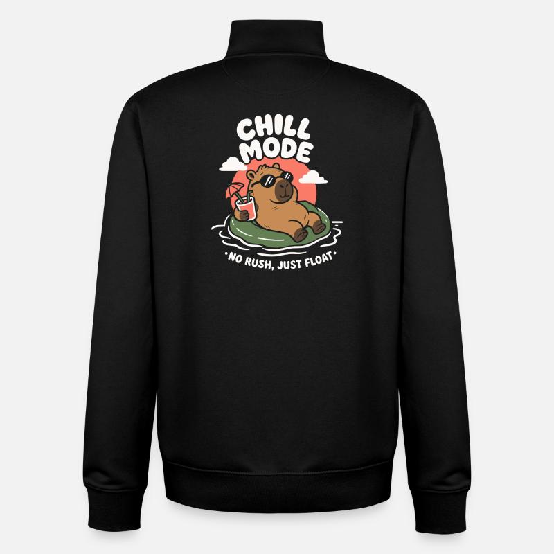 Chill Mode Summer Capybara - Unisex Organic Zip Sweatshirt von Stanley/Stella - Schwarz