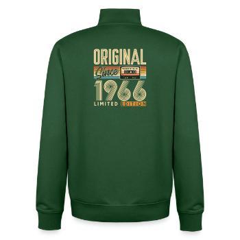 60th birthday, 60 years - Unisex Organic Zip Sweatshirt by Stanley/Stella - bottle green - Back - AI Model Male 185 dark (185cm)