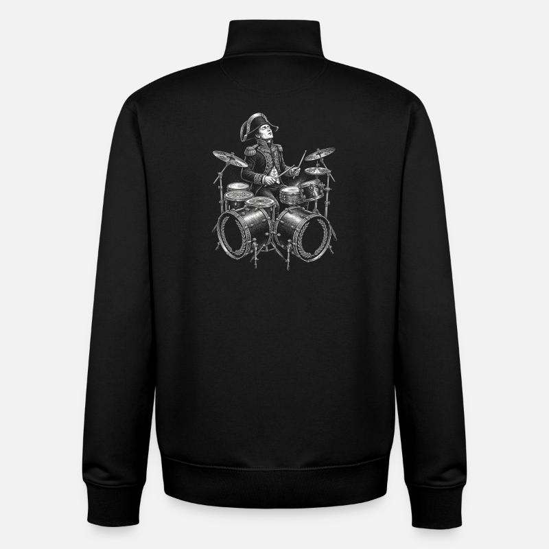Napoleon plays drums. - Unisex Organic Zip Sweatshirt by Stanley/Stella - black