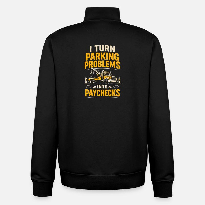 Parkprobleme zahlen | Abschleppwagen - Unisex Organic Zip Sweatshirt von Stanley/Stella - Schwarz
