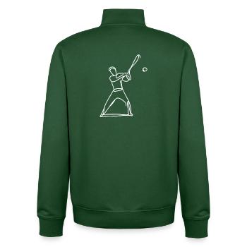 Baseball Player Sketch - Unisex Organic Zip Sweatshirt by Stanley/Stella - bottle green - Back - AI Model Male 185 dark (185cm)